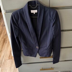Patrizia Pepe Navy Shawl Collar Single-Button Blazer